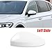 Car Door Wing Mirror Cover Cap Replacement Cover Protectors For VW Tiguan MK2 2017 2018 2019 2020 White (Left (Driver) Side)