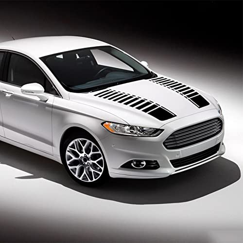 Yamuda Car Hood Modified Racing Stripe Vinyl Personality Pull Flower Decorative Stickers 2 Pcs Ym21 (Black) #TOP3