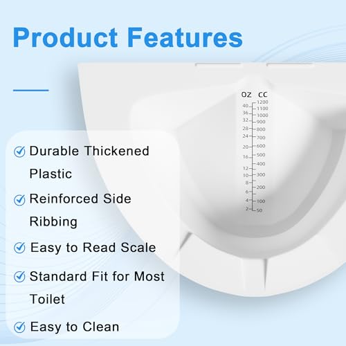 Image of 25 Pack Urine Collection Hats for Toilet, Specimen Collector Pans 40oz /1200cc with Clear Readings, Universal Urine Pee Stool Sample Collection Kit for Women and Elderly