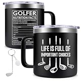 Fufendio Golf Gifts for Men, Women - Unique Mens Golf Gift for Christmas, Birthday - Cool Gifts for Golfers, Dad, Grandpa - Life Is Full of Important Choices, 14oz Golfer Coffee Mug