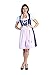 Donnerlittchen! - Mini vestido de tirolesa con blusa y delantal, talla 32-46, color azul y rosa