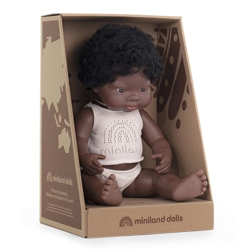 Image of Miniland Doll 15'' African Boy (Box) - Made in Spain, Anatomically Correct, Quality