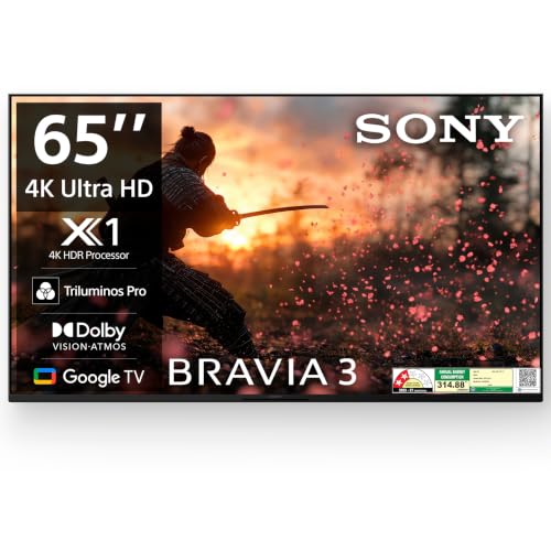 Sony BRAVIA 3 Series 164 cm (65 inches) 4K Ultra HD AI Smart LED Google TV K-65S30B (Black)