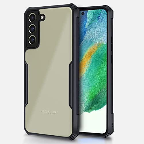 Image of WOW IMAGINE Shock Proof Clear Protective Back Case for Samsung Galaxy S21 FE 5G - AirEDGE Technology | 360 Degree Camera Protection | Transparent Hybrid Back Case Mobile Cover - Black