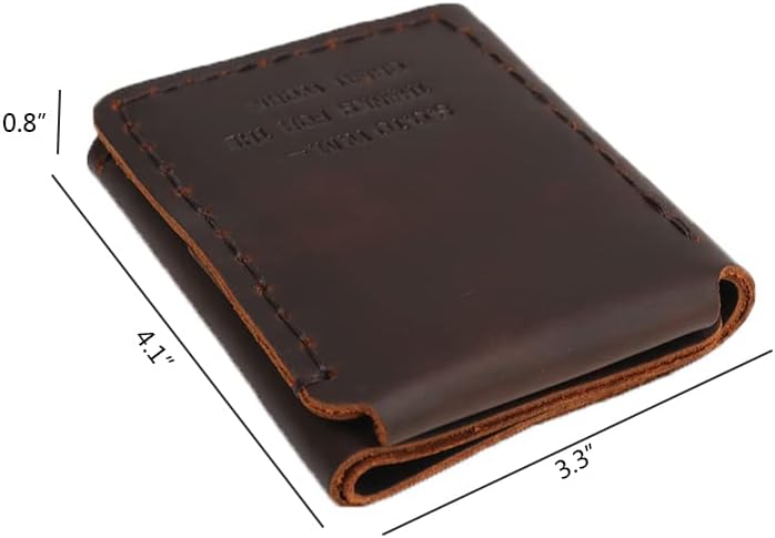 Miniatura 7 de ztellhim The Secret Life of Walter Mitty - Billetera de cuero genuino triple para hombre, billetera de cuero vintage hecha a mano para hombre, cuero