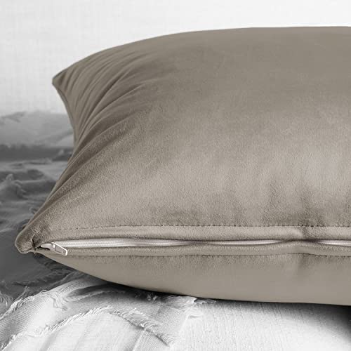 Image of HPD Half Price Drapes Cushion Cover 18 x 18 Heritage Plush Velvet - VPYC-161209-CC18PR - Pair, Gallery Taupe