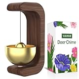Wooden Door Chime with Brass Bells-Handcrafted Magnetic Shopkeeper's Bell for Entries.No-Tools Installation,Clear Timeless Alert Sound.Suitable for Home,Office,Shop,and Courtyard. (BWalnut)