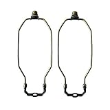 I Like That Lamp Complete Lamp Set (2 Pack) - Antique Brass Harp (12' - Suitable for a 13' to 15' Lampshade) - Includes Harp, Saddle Holder Base & Finial - Converter For Table and Floor Lamps