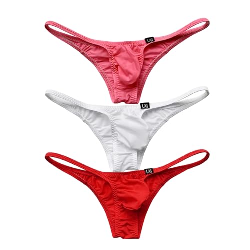 Men's Sexy Bikini Briefs Ice Silk Small Underpants Low Waist U-Convex Pouch Panties - Main Image