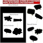 18pcs Blank Photo Booth Props Black Chalkboard Photo Booth Props Frame with Bubble DIY Photo Props for Birthday Wedding Party Supplies(Black) - Image 3