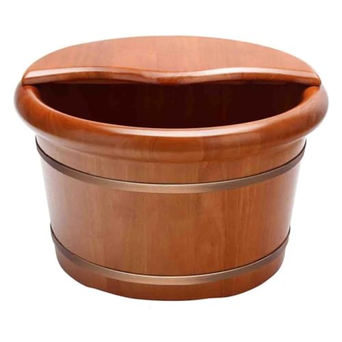 Tina de baño para pies de madera con tapa miniatura 2
