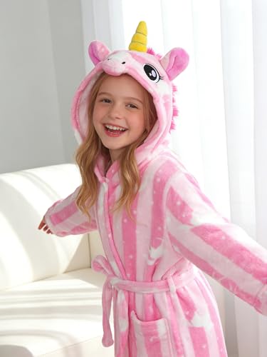 Image of Doctor Unicorn Soft Unicorn Hooded Bathrobe Sleepwear - Unicorn Gifts for Girls