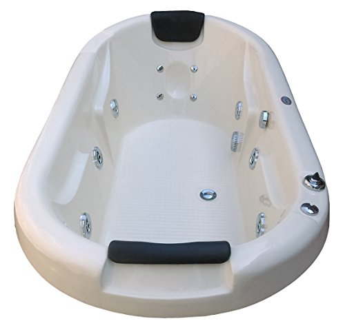 Image of MADONNA Intimate 6 ft Drop-in Acrylic Massage Bath Tub with Whirlpool Massage and Back Massager System - White