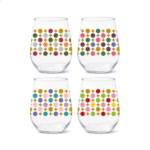 TOSSWARE RESERVE 16oz Stemless Wine Mid-Century Modern Series, SE...
