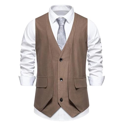 Men's Casual Single-Breasted Suit Vest – Formal Waistcoat For Wedding & Party2