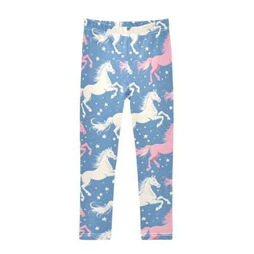 Galloping Horse Stars Girls Leggings Soft Stretch Workout Yoga Dance Pants for Kids Casual Tights