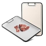 Foirtoevu Tabla de Cortar de Acero Inoxidable de Paja de Trigo, Tabla de Cortar, plástico de Calidad alimentaria, fácil de Limpiar, Duradera