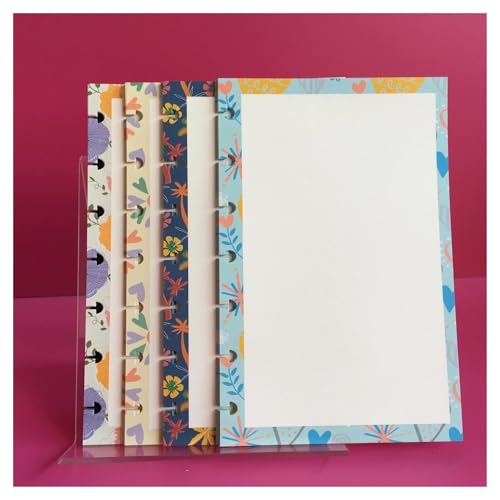 Cuaderno A5 de hojas sueltas recambiables y 80 páginas con agujeros de seta para organización