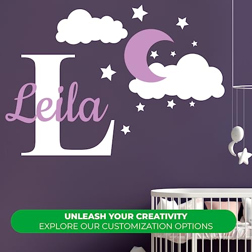 Vinilo decorativo personalizado EGD nombre de luna y estrellas miniatura 2