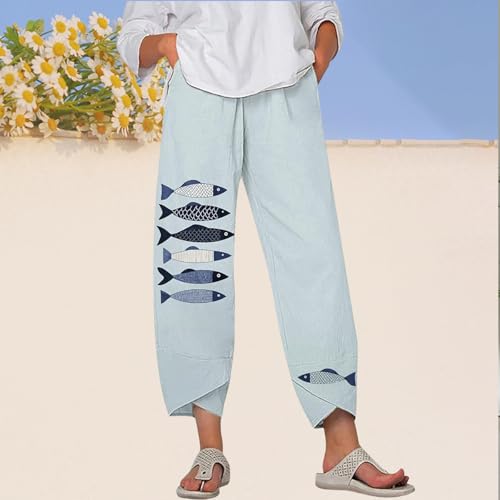 Fashion Japanese Artists Personalized Linen Pants Women's Khaki Pants Summer Loose with Pockets Wide-Leg Pants3
