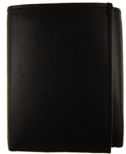 Improving Lifestyles Leather Mens Wallettrifold Black Fixed Flipup Window Id Free Organza Gift Bag Sun1125Bk #TOP1