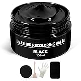 FAVIRZCE Black Leather Recoloring Balm: Premium Dye Repair Kits for Couch Sofas Car Seats Shoes Bags & Vinyl Furniture - Restore & Repair Leather Color on Scratches Fades Worn Damaged Surfaces
