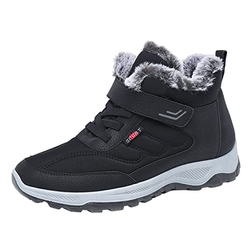 Botas de nieve para hombre, forradas, cálidas botas de invierno para hombre, botas de trabajo al aire libre, para correr, senderismo, antideslizantes, botas de nieve cortas, zapatos casuales, zapatos