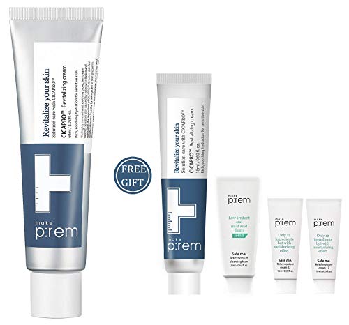 MAKEP:REM CICAPRO Highly Concentrated Revitalizing Cream for Sensitive, Irritated Skin 2.02 + 0.60 fl.oz. & Cream 20ml and Cleanser 20ml | Soothing, Anti-, by MAKEPREM |