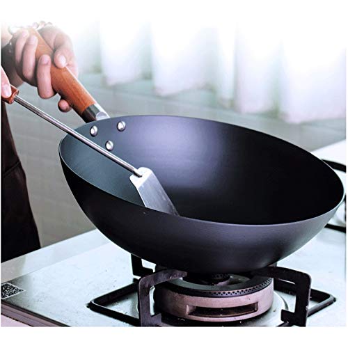Wok con base plana y tapa, antiadherente anodizado duro miniatura 4