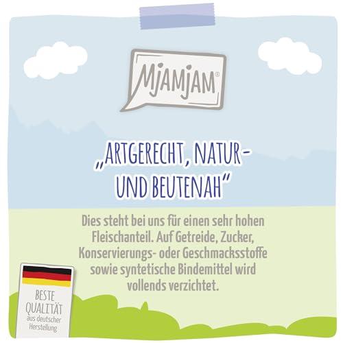 MjAMjAM - Premium Nassfutter für Hunde - DUO von saftigem Hühnchen & Forelle an gedämpfter Zucchini, 6er Pack (6 x 200g), getreidefrei mit extra viel Fleisch