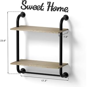 Bathroomshelveswallmountedfarmhousebathroomdecor2tierrusticindustrialpipeshelvingfloatingshelvesforbathroomkitchenbedroomlivingroom173inch  Urban Country Home Decor Bathroom shelves wall mounted farmhouse bathroom decor 2 tier rustic industrial pipe shelving floating shelves for bathroom kitchen bedroom living room 173 inch  urban country home decor
