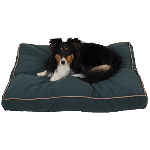 Carolina Pet Jamison Indoor/Outdoor Faux Gusset Bed For Pets, Blue/Tan, Large #TOP3