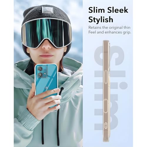 Image of Lifetime Anti-Yellow Clear Back Cover Case for Motorola Edge 40 Neo (Sleek Crystal Hard Back | Shockproof Protection with Camera Protection)