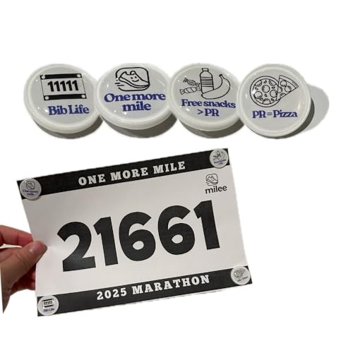 milee One More Mile Snap Race Bib Holders - 4-Pcs