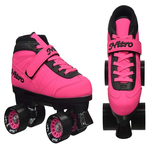 Image of Epic Skates 2016 Epic Nitro Turbo 1 Indoor /Outdoor Quad Speed Roller Skates, Pink