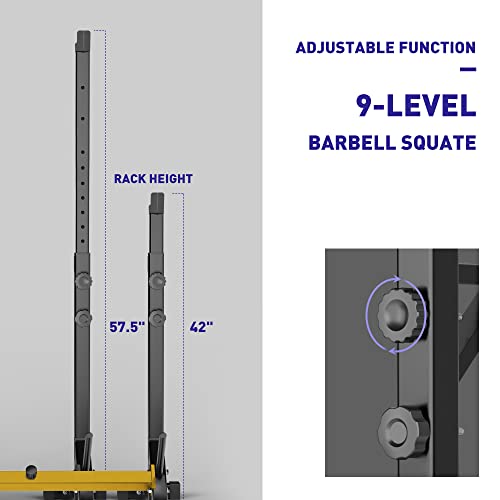 Holleyweb Squat Rack Stand Bench Press Rack,Adjustable Barbell Stand Rack Multi-Function Strength Weight Rack Home Gym - Image 4