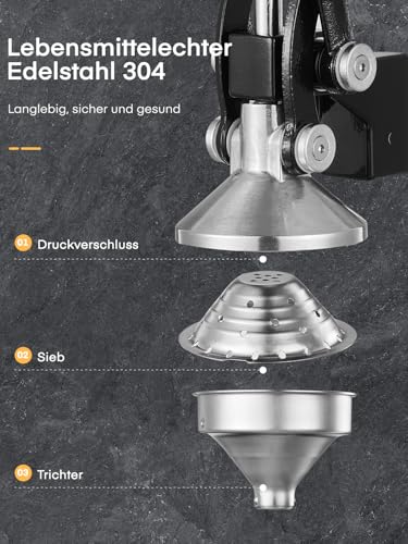 FOHERE Saftpresse Manuell Gusseisen, Citrus Juicer mit 400ml Becher – Ansicht 3