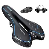 【Abnehmbarer Sattelstreben】Abnehmbarer Sattelstreben, Doppelschiene, universal. Dieses Sattel ist für meisten Fahrradtypen geeignet und einfach zu montieren. Ideal perfekt für Egal ob Mountainbikes und Rennräder. Ob Sie in den Bergen oder im Wald fahren, kann es eine gute Stoßdämpfung bieten. Halten Sie sich frei von den Schmerzen, die der Fahrradsattel im Innen- oder Außenbereich verursacht, wenn Sie Fahrrad fahren möchten.Der Fahrradsattel ist langlebig, angenehm, elastisch und sehr weich!