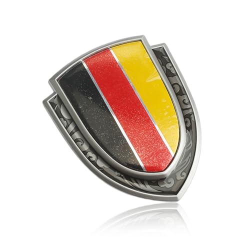 Adesivo per Auto con Bandiera Germania, 3D Silicone Adesivi Resinati Bandiera Nazionale Germania Argento Emblema per Auto Finestrìno Scooter, per auto, moto, casco, decorazione per la casa