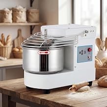 10.5 Qt Commercial Food Mixer | 650W Dual-Rotation Dough Kneading Machine with Touchscreen Timer | Stainless Steel Bowl & Safety Shield for Bakeries & Restaurants