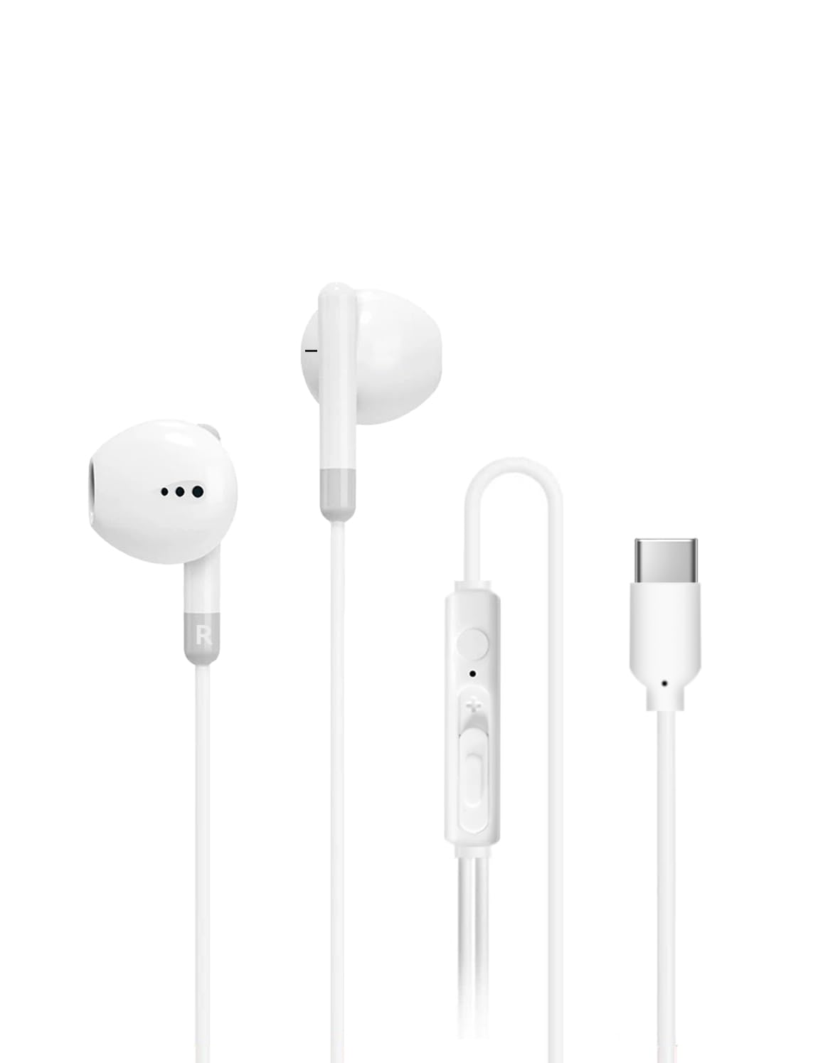 MAS CARNEY 有線USB Cイヤホン Type-C TH8 タイプc マイク付 iPhone 15/16 iPad Pro Samsung Galaxy S25/S24/S23/A55/A53 Google Pixel Huawei Mi Oppo対応 ホワイト