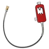 Adaptador de buceo, DEDEPU Adaptador de buceo de metal portátil Adaptador de buceo portátil Adaptador de botella grande a botella pequeña de 8 mm Cabezas con tubo de correa(rojo)