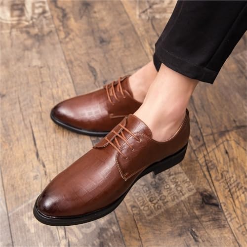 Mens Brogue Oxford Shoes Pointed Toe British Style Casual Business Dress Shoes Large Size Wedding Suit Leather Shoes Spring Autumn Lace up3