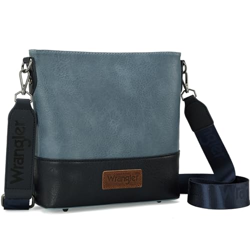 Image of Wrangler Crossbody Purses for Women Two Tone Crossbody Bags Women Purses and Handbags