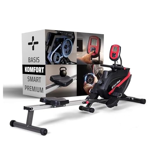 SportPlus| Rudergerät für zuhause| Designed in Germany, klappbar, leises Magnetbremssystem, 8 Widerstandsstufen, Schwungmasse 8kg
