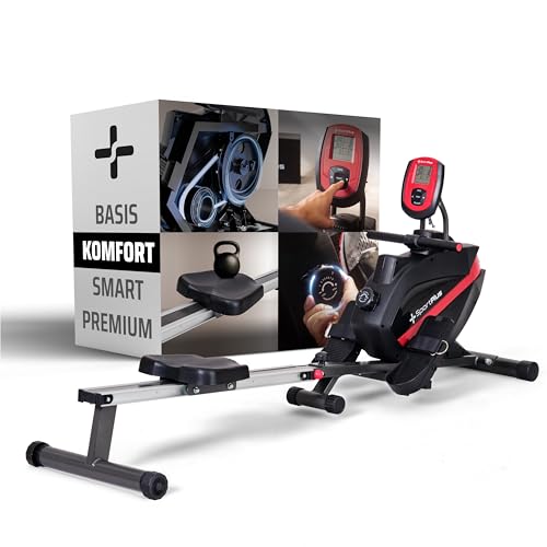 SportPlus Rudergerät für zuhause klappbar - extra leises Magnetbremssystem, Heimtrainer...