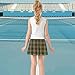visesunny Girls Flowy Pleated Skirt Brown Green Plaid Tennis Golf Fashion Short Skorts for Casual Dance Outfit XL