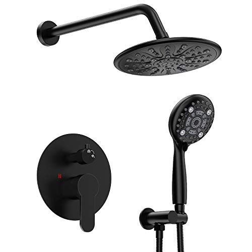 SunCleanse Shower System, Bathroom Rainfall Shower Faucet Set Complete with 6-Setting Handheld Shower
