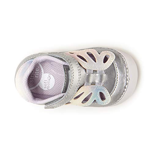 Stride Rite Baby Girls Soft Motion Posie Sandal, Silver, 3 Infant Us #TOP5