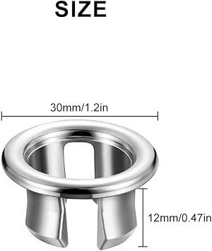 LICQIC Bathroom Sink Overflow Ring, Round Basin Overflow Trim
